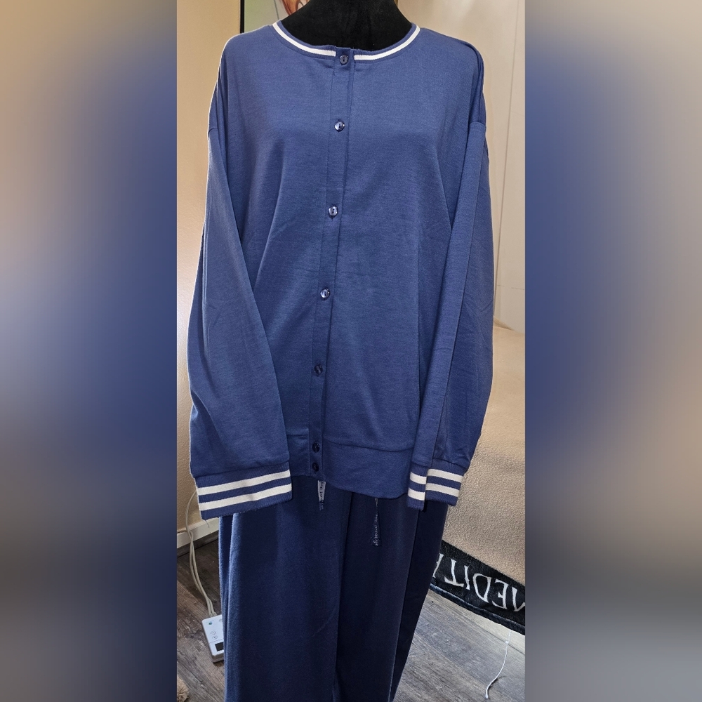 Muk Luks 1x Blue Women's Jog Suit (F) - Picture 2 of 7